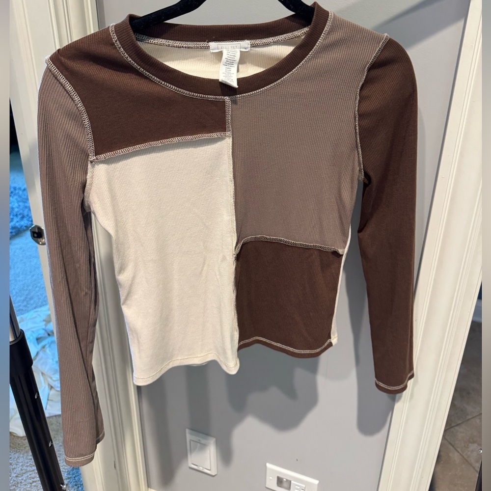 Full Tilt Cream Long Sleeve Crop Tee